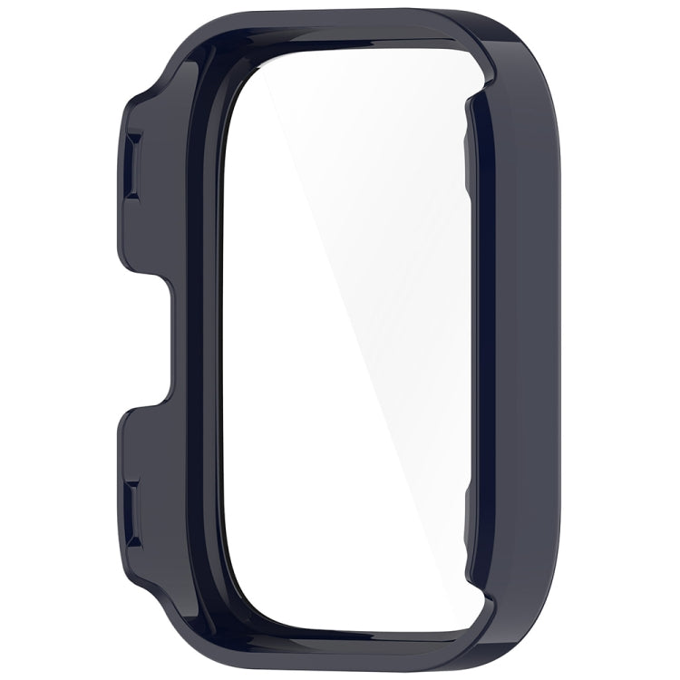 For Amazfit bip5 Unity PC + Tempered Glass Film Integrated Watch Protective Case(Ink Blue)