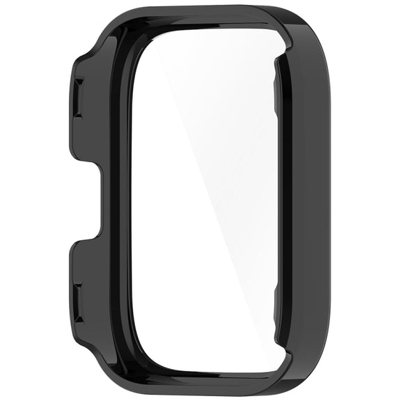 For Amazfit bip5 Unity PC + Tempered Glass Film Integrated Watch Protective Case(Black)