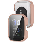 For Amazfit bip5 Unity PC + Tempered Glass Film Integrated Watch Protective Case(Sakura Pink)