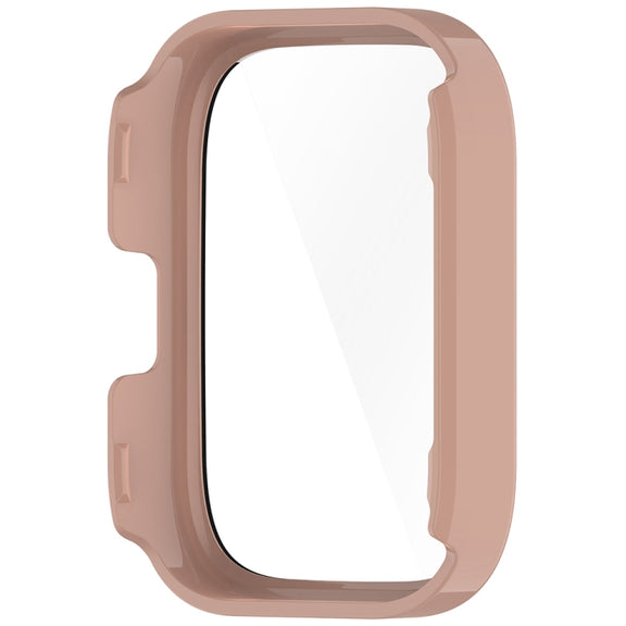 For Amazfit bip5 Unity PC + Tempered Glass Film Integrated Watch Protective Case(Sakura Pink)