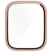 For Amazfit bip5 Unity PC + Tempered Glass Film Integrated Watch Protective Case(Sakura Pink)