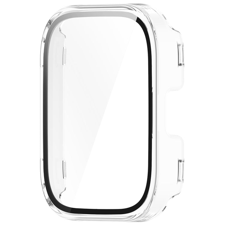 For Amazfit bip5 Unity PC + Tempered Glass Film Integrated Watch Protective Case(Transparent White) - Watch Cases by PMC TechLife | Online Shopping South Africa | PMC TechLife | Buy Now Pay Later Mobicred