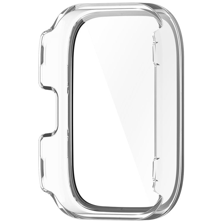 For Amazfit bip5 Unity PC + Tempered Glass Film Integrated Watch Protective Case(Transparent White)