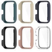 For Amazfit bip5 Unity PC + Tempered Glass Film Integrated Watch Protective Case(Ivory White)