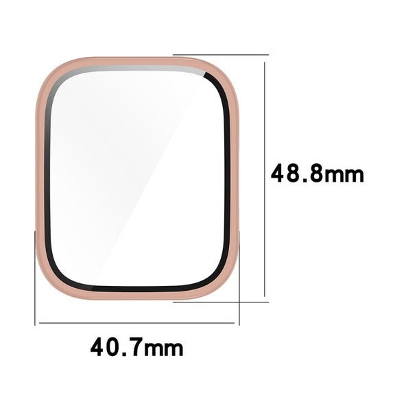 For Amazfit bip5 Unity PC + Tempered Glass Film Integrated Watch Protective Case(Ink Blue)