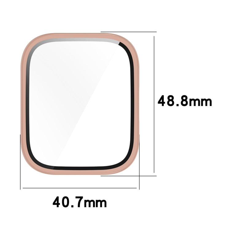 For Amazfit bip5 Unity PC + Tempered Glass Film Integrated Watch Protective Case(Transparent White)