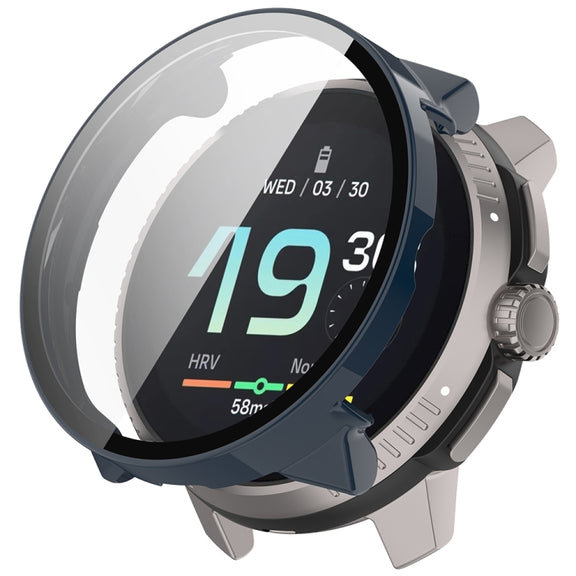 For Suunto Race PC + Tempered Glass Film Integrated Watch Protective Case(Deep Blue)