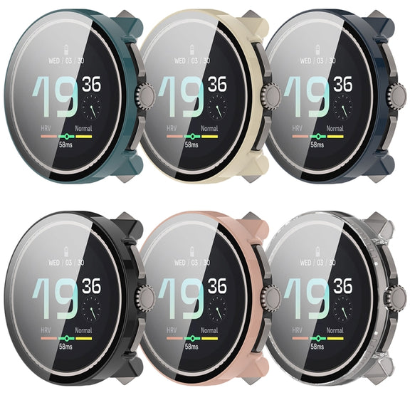 For Suunto Race PC + Tempered Glass Film Integrated Watch Protective Case(Pink)