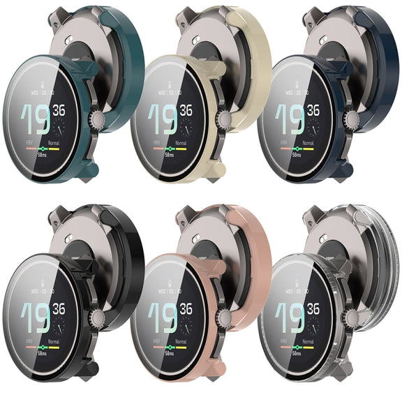 For Suunto Race PC + Tempered Glass Film Integrated Watch Protective Case(Pink)
