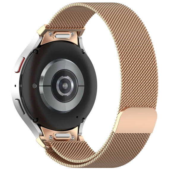 For Samsung Galaxy Watch FE 40mm Milan Magnetic Quick Release Stainless Steel Watch Band(Rose Gold)