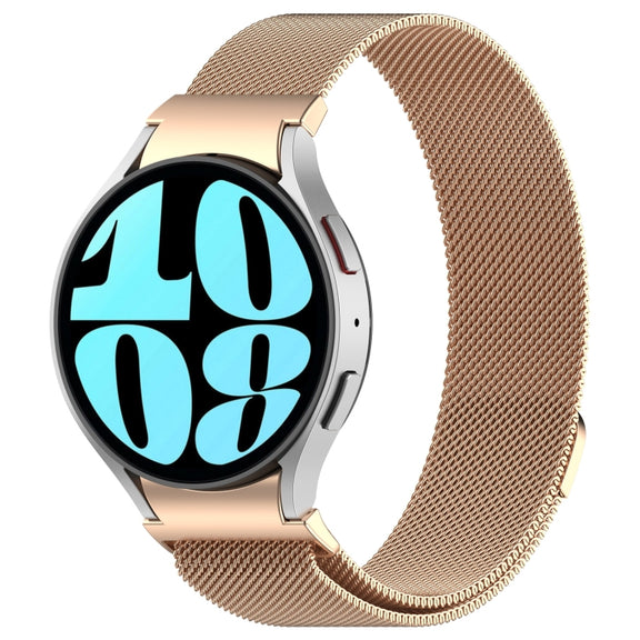 For Samsung Galaxy Watch FE 40mm Milan Magnetic Quick Release Stainless Steel Watch Band(Rose Gold)