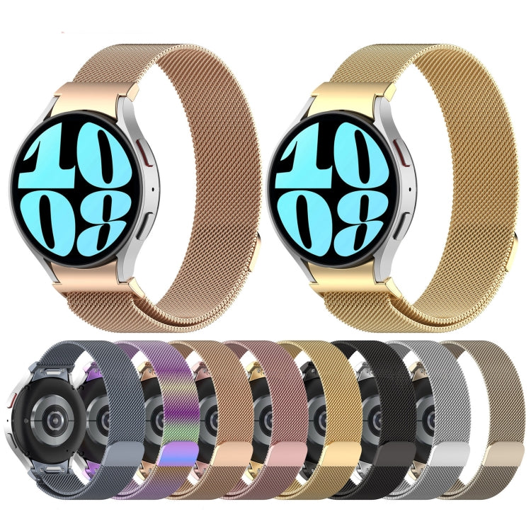 For Samsung Galaxy Watch FE 40mm Milan Magnetic Quick Release Stainless Steel Watch Band(Gold)