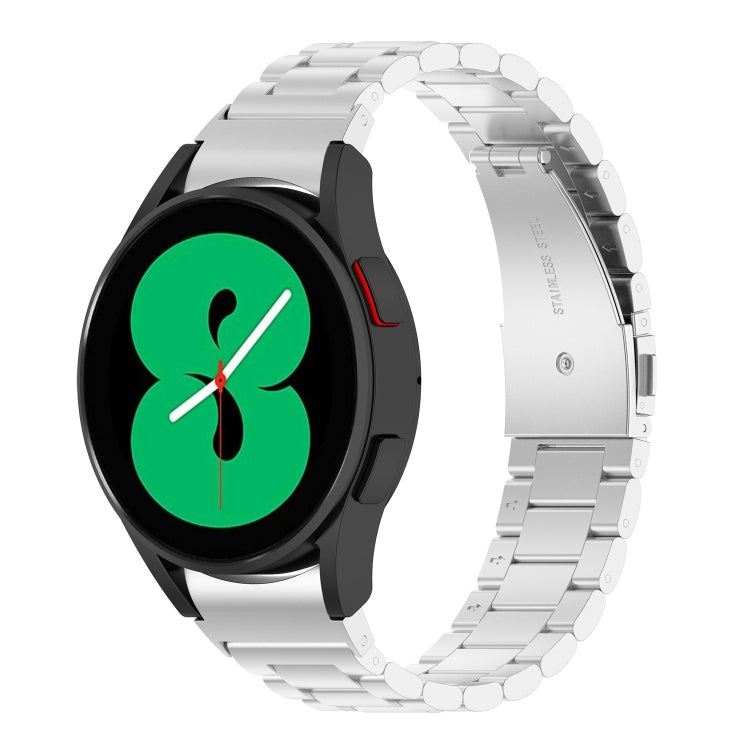 For Samsung Galaxy Watch 7 40 / 44mm Three Bead Stainless Steel Metal Watch Strap(Silver) - free shipping - PMC TechLife - Order now!