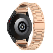 For Samsung Galaxy Watch 7 40 / 44mm Three Bead Stainless Steel Metal Watch Strap(Rose Gold)