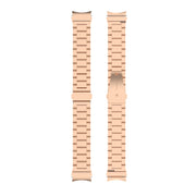 For Samsung Galaxy Watch 7 40 / 44mm Three Bead Stainless Steel Metal Watch Strap(Rose Gold)