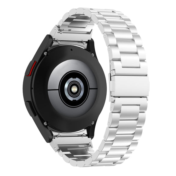 For Samsung Galaxy Watch Ultra 47mm / Ultra 2025 Three Bead Stainless Steel Metal Watch Strap(Silver)