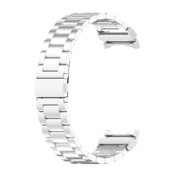 For Samsung Galaxy Watch Ultra 47mm / Ultra 2025 Three Bead Stainless Steel Metal Watch Strap(Silver)