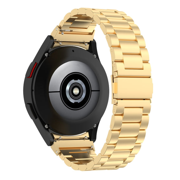 For Samsung Galaxy Watch Ultra 47mm Three Bead Stainless Steel Metal Watch Strap(Gold)