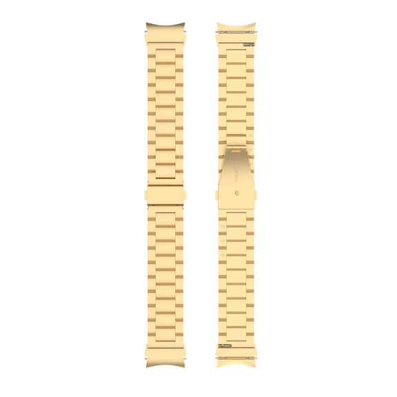 For Samsung Galaxy Watch Ultra 47mm Three Bead Stainless Steel Metal Watch Strap(Gold)