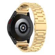 For Samsung Galaxy Watch FE 40mm Three Bead Stainless Steel Metal Watch Strap(Gold)