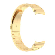 For Samsung Galaxy Watch FE 40mm Three Bead Stainless Steel Metal Watch Strap(Gold)