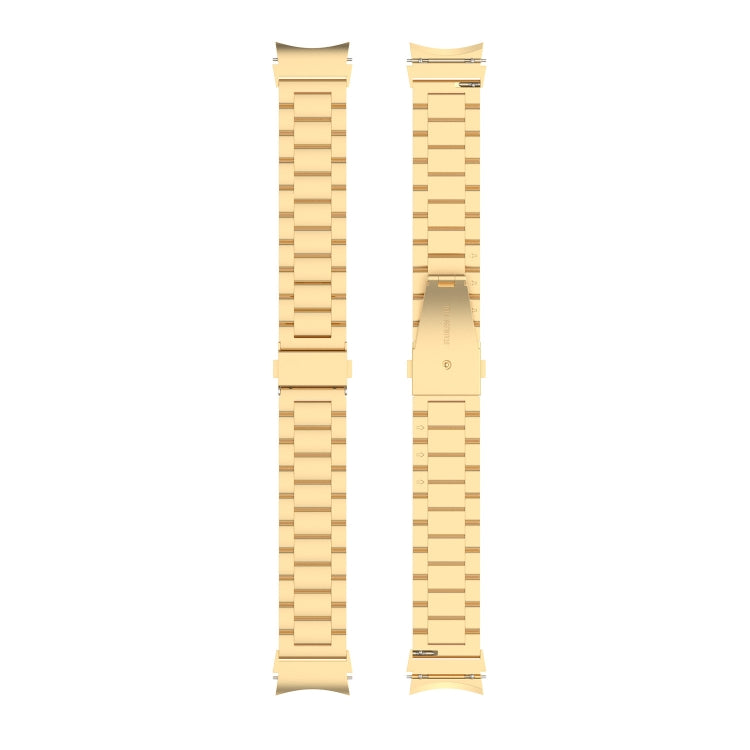 For Samsung Galaxy Watch FE 40mm Three Bead Stainless Steel Metal Watch Strap(Gold)