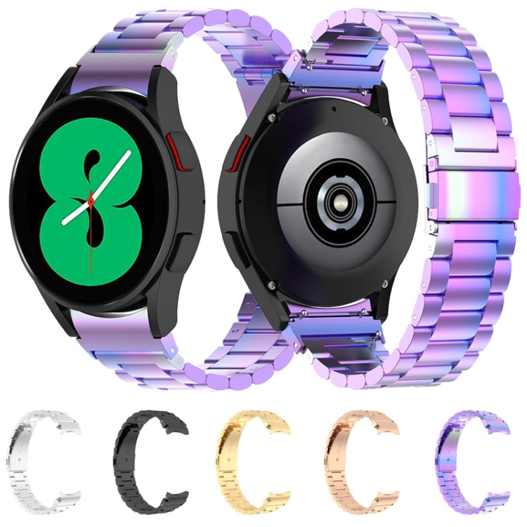 For Samsung Galaxy Watch Ultra 47mm / Ultra 2025 Three Bead Stainless Steel Metal Watch Strap(Silver)