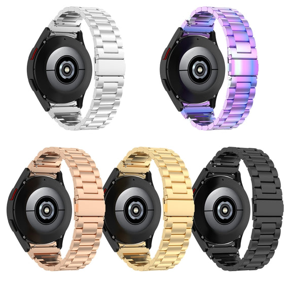 For Samsung Galaxy Watch Ultra 47mm / Ultra 2025 Three Bead Stainless Steel Metal Watch Strap(Silver)