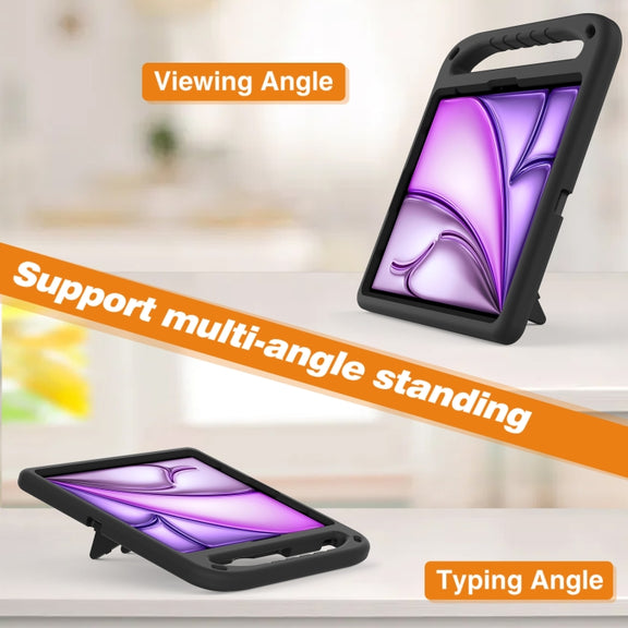 For iPad Pro 13 2024 Handle EVA Shockproof Tablet Case with Holder(Black)
