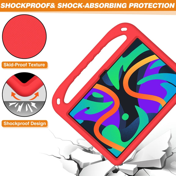 For iPad Pro 13 2024 Handle EVA Shockproof Tablet Case with Holder(Red)