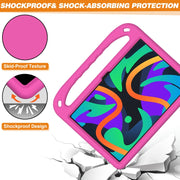 For iPad Pro 13 2024 Handle EVA Shockproof Tablet Case with Holder(RoseRed)