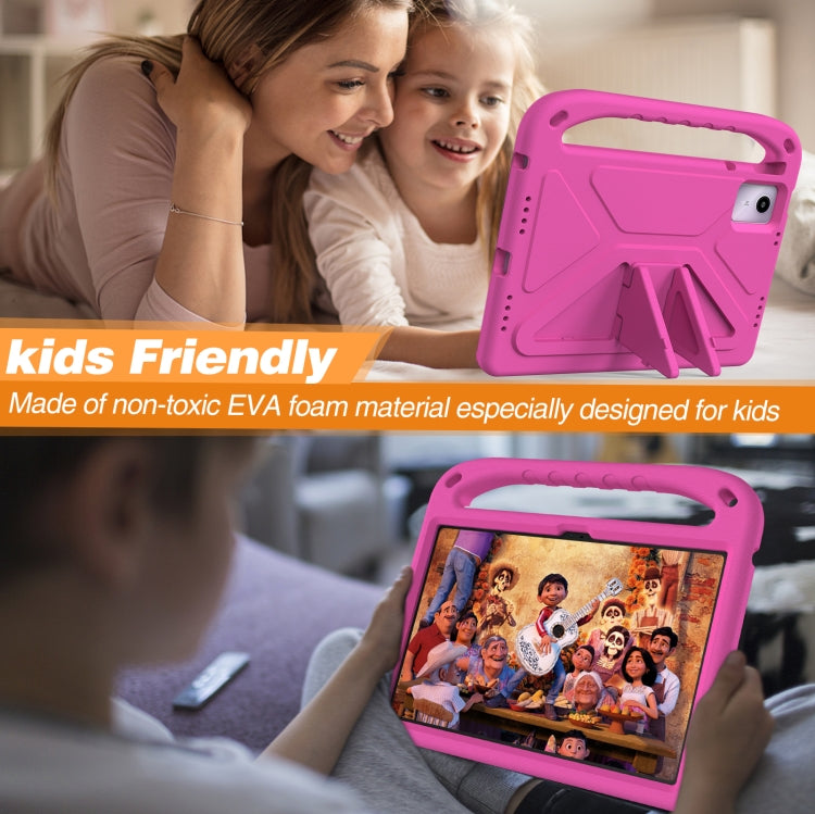 For iPad Pro 13 2024 Handle EVA Shockproof Tablet Case with Holder(RoseRed)