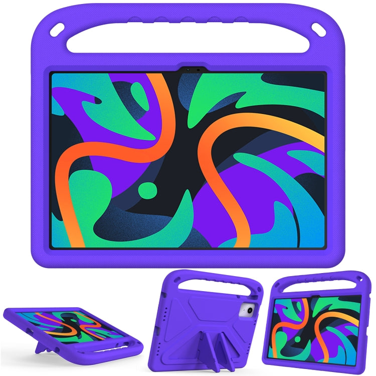 For iPad Pro 13 2024 Handle EVA Shockproof Tablet Case with Holder(Purple)