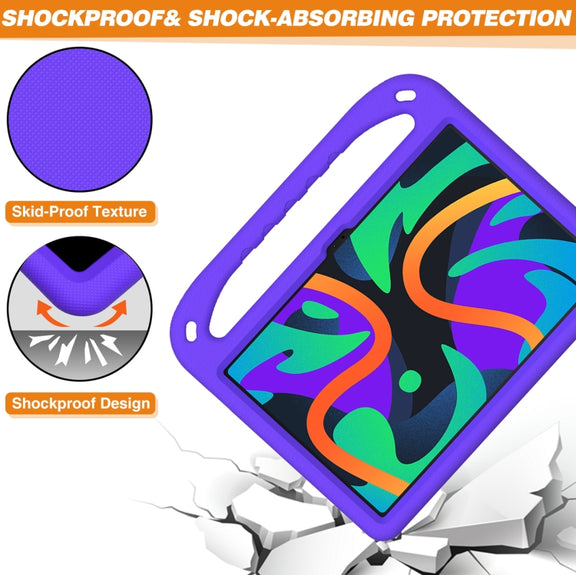 For iPad Pro 13 2024 Handle EVA Shockproof Tablet Case with Holder(Purple)