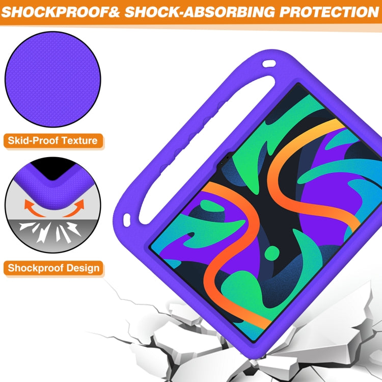 For iPad Pro 13 2024 Handle EVA Shockproof Tablet Case with Holder(Purple)