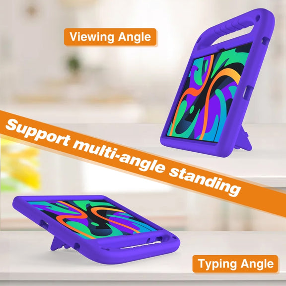 For iPad Pro 13 2024 Handle EVA Shockproof Tablet Case with Holder(Purple)