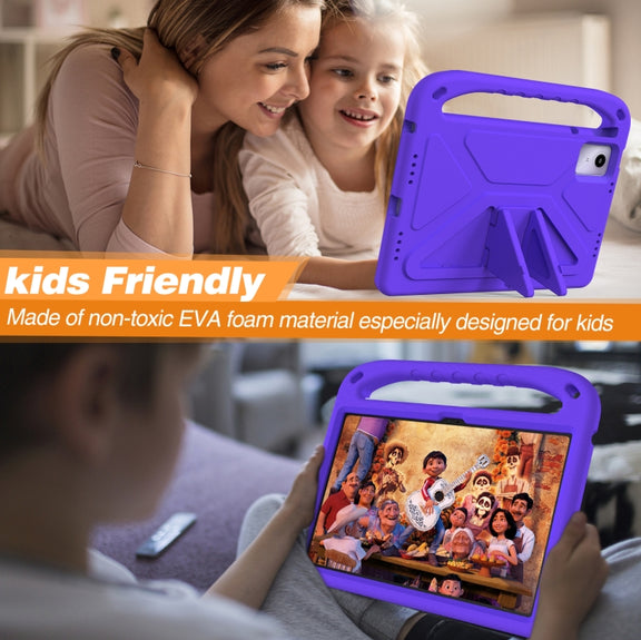 For iPad Pro 13 2024 Handle EVA Shockproof Tablet Case with Holder(Purple)