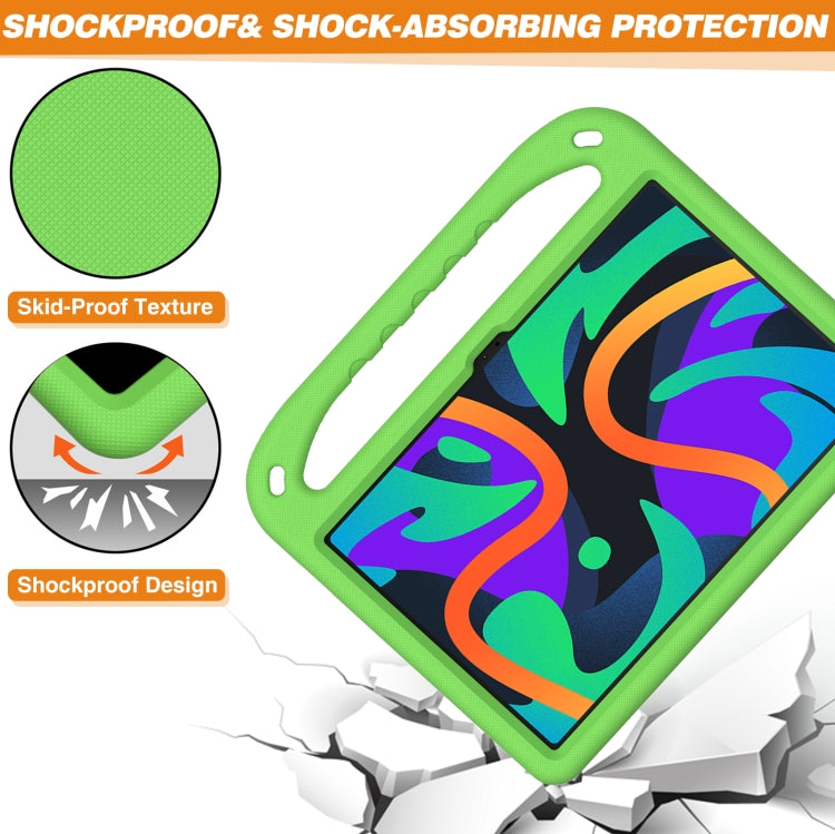For iPad Pro 13 2024 Handle EVA Shockproof Tablet Case with Holder(Green)