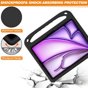 For iPad Air 13 2024 Handle EVA Shockproof Tablet Case with Holder(Black)