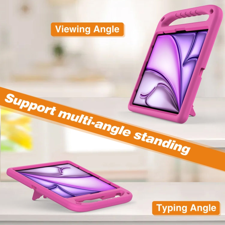 For iPad Air 13 2025 / 2024 Handle EVA Shockproof Tablet Case with Holder(RoseRed) - iPad Air 13 2025 / 2024 Cases by PMC TechLife | Online Shopping South Africa | PMC TechLife | Buy Now Pay Later Mobicred