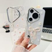 For Huawei Pura 70 3D Bow Pearl Love Flower TPU Phone Case(Butterfly Love Flower)