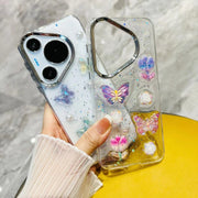 For Huawei Pura 70 Pro 3D Colorful Crystal Butterfly TPU Phone Case(Buterfly Flowers)