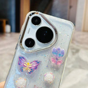 For Huawei Pura 70 Pro 3D Colorful Crystal Butterfly TPU Phone Case(Buterfly Flowers)