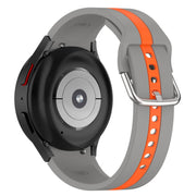 For Samsung Galaxy Watch FE 40mm Two Color Stripe Silicone Watch Band(Gray Orange)