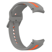 For Samsung Galaxy Watch FE 40mm Two Color Stripe Silicone Watch Band(Gray Orange)