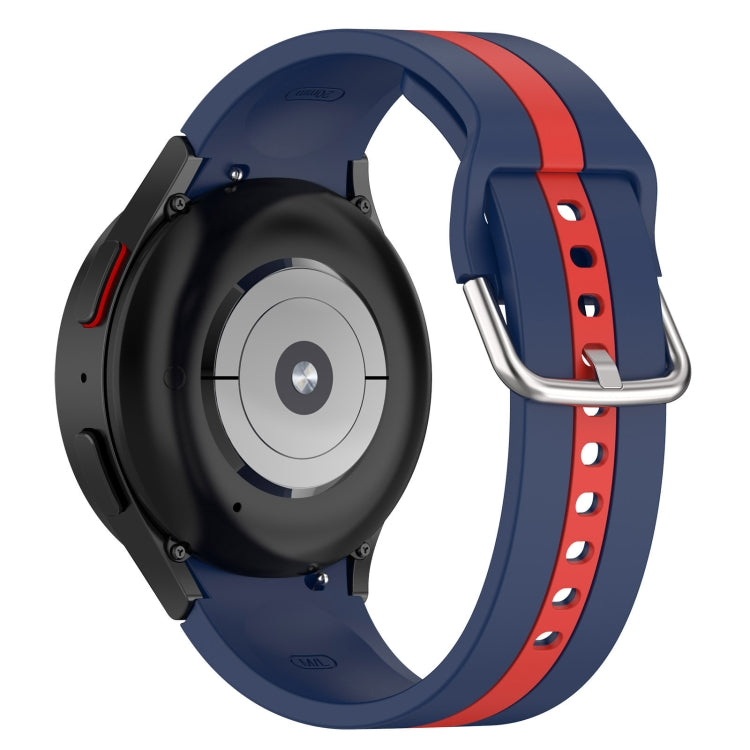 For Samsung Galaxy Watch FE 40mm Two Color Stripe Silicone Watch Band(Blue Red) - free shipping - PMc TechLife - Order now!