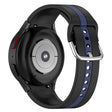 For Samsung Galaxy Watch 7 40 / 44mm Two Color Stripe Silicone Watch Band(Black Blue) - free shipping - PMc TechLife - Order now!