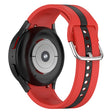 For Samsung Galaxy Watch 7 40 / 44mm Two Color Stripe Silicone Watch Band(Red Black) - free shipping - PMc TechLife - Order now!