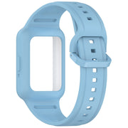For  Huawei Band 9 NFC Two Color Frame Integrated Silicone Watch Band(Sky Blue)