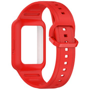 For  Huawei Band 9 NFC Two Color Frame Integrated Silicone Watch Band(Red)